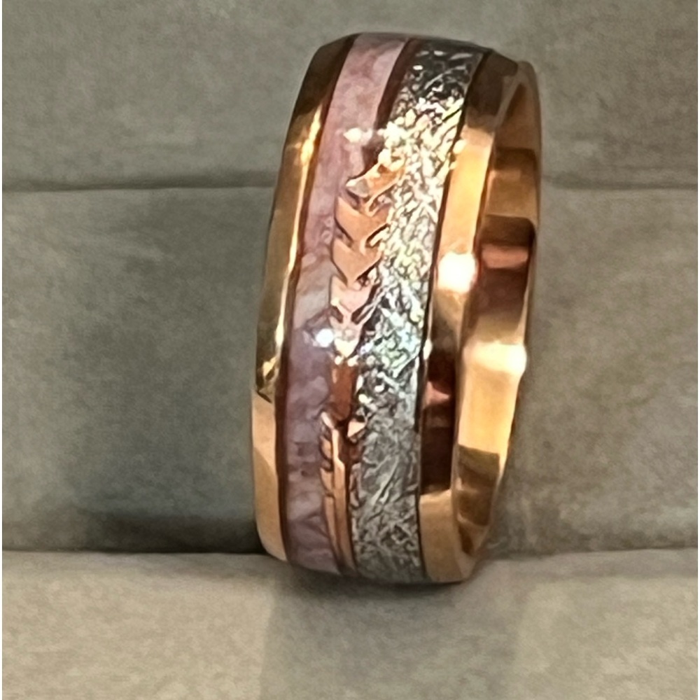 8mm wide stainless steel rose color